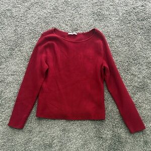 Abercrombie & Fitch Deep Red Ribbed Scoop Neck Sweater